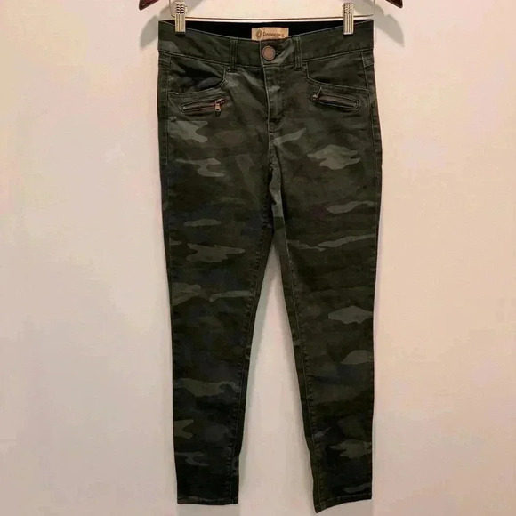 Democracy Gray Camo Camouflage Ab Technology Skinny Pants Jeans Women's Size 2 - Picture 1 of 14